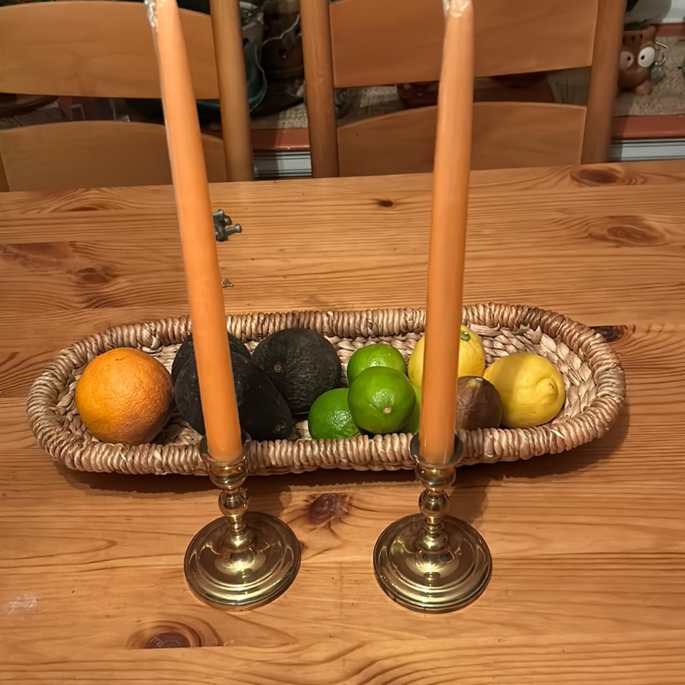 International silver company gold candle stick holders (2)